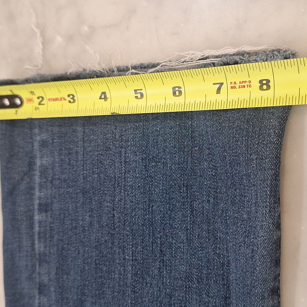 Judy Blue Dark Wash Distressed‎ Bootcut Fit Midrise Jeans Sz 14W Flare Stretch - Picture 8 of 9